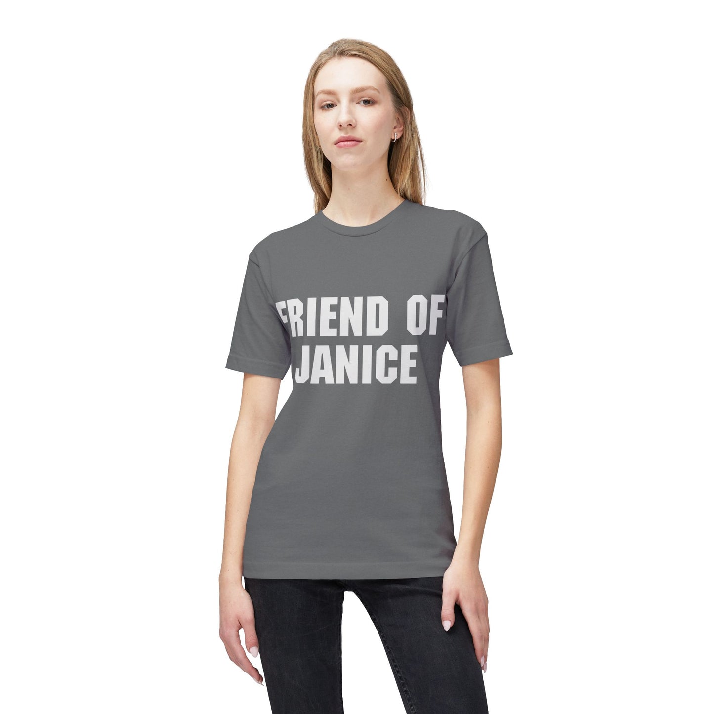 Friend of Janice T-Shirt — Subtle White Graphic Tee