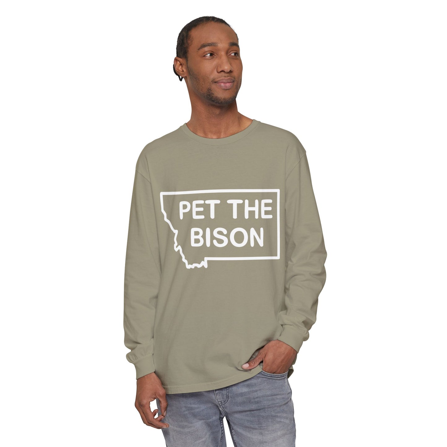 Pet The Bison Long Sleeve Tee