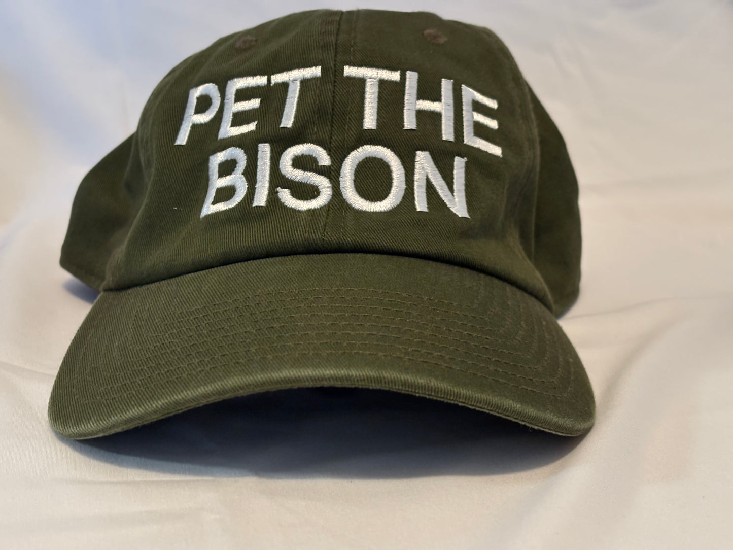 Pet The Bison - Baseline Cap - Olive - Adjustable