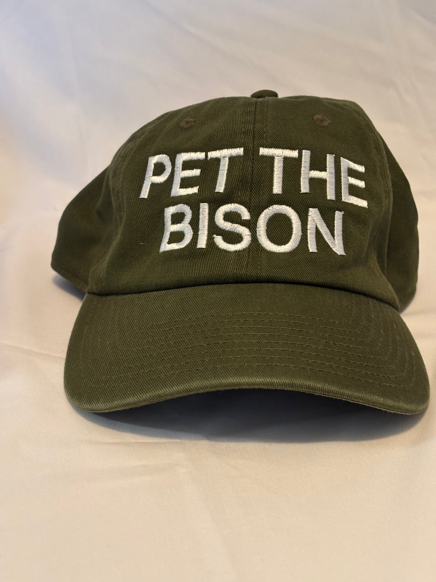 Pet The Bison - Baseline Cap - Olive - Adjustable