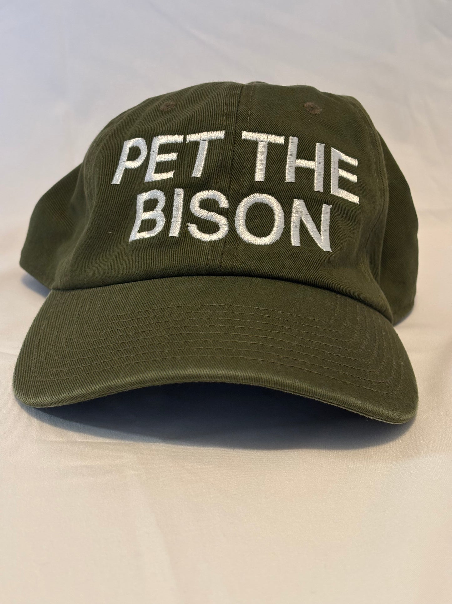 Pet The Bison - Baseline Cap - Olive - Adjustable