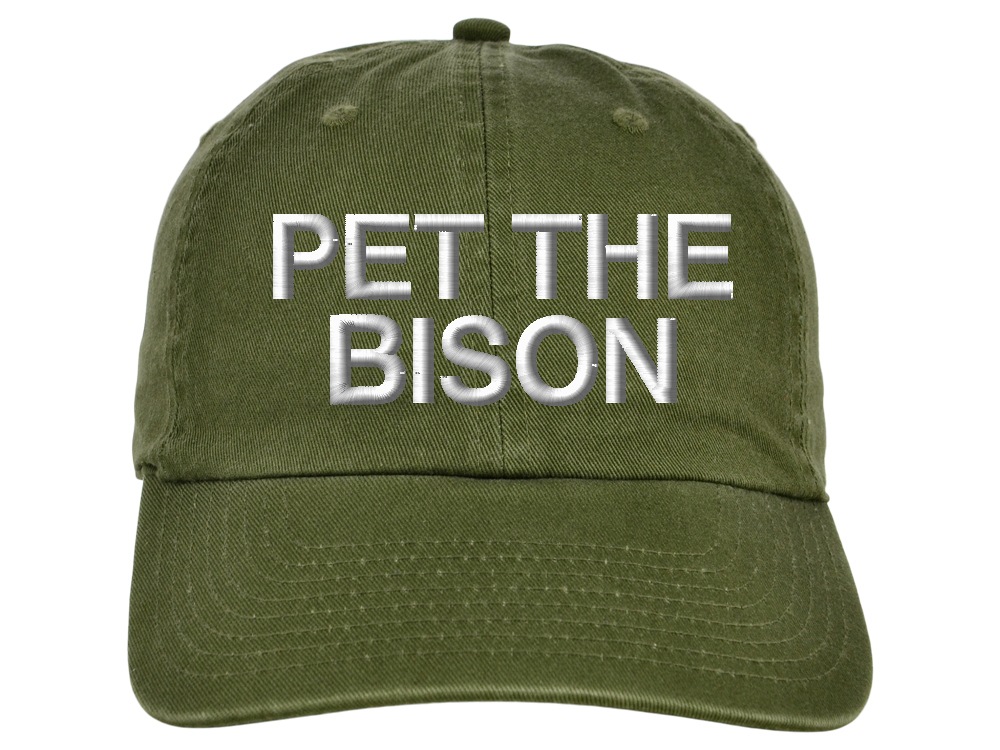 Pet The Bison - Baseline Cap - Olive - Adjustable